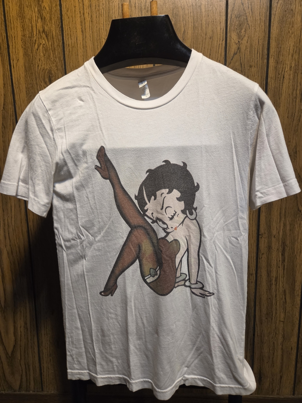 Bella Canvas White Short Sleeve Tee with Betty Boop Graphic Small